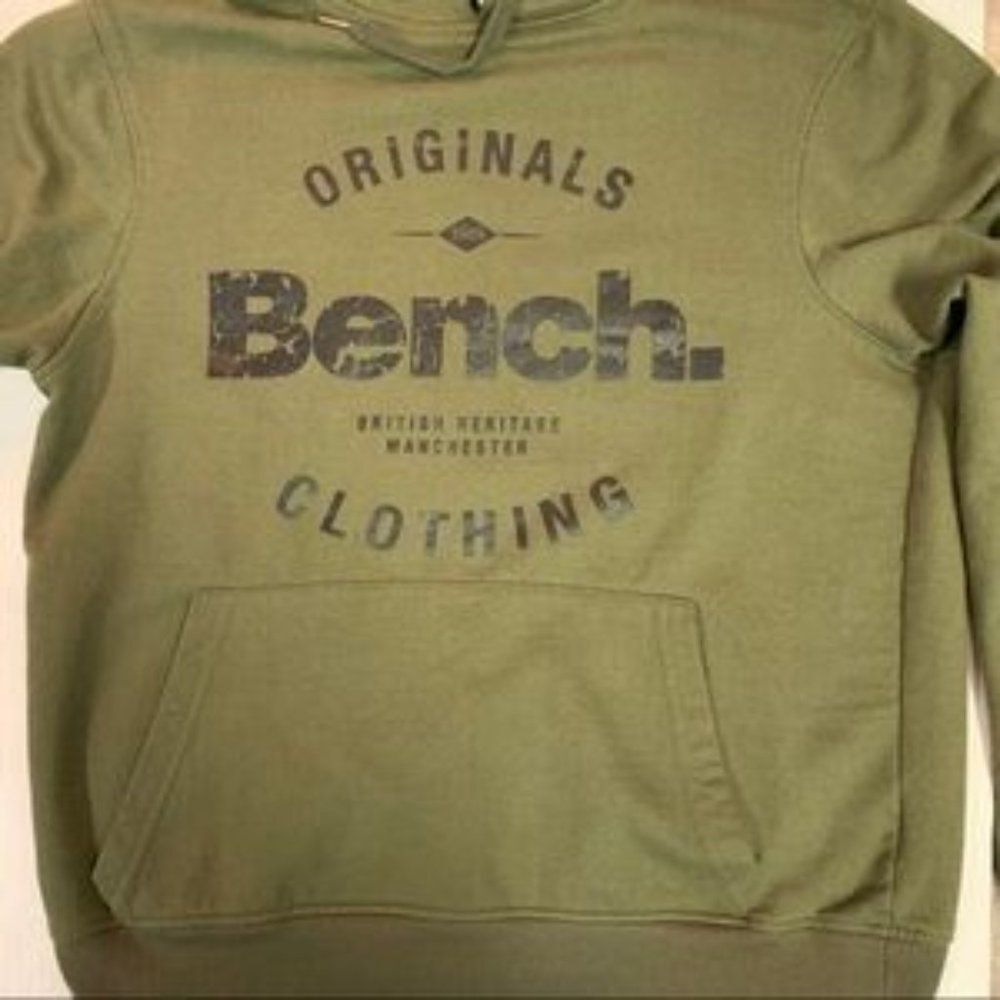 Bench Forest Green Pullover Drawstring Hoodie Szm - image 2
